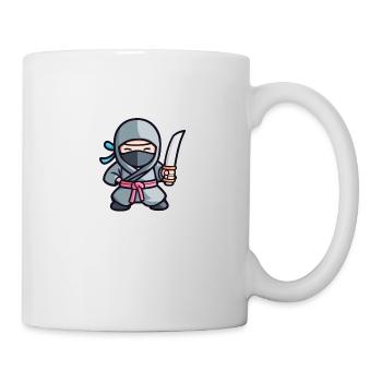 Ninja gris mignon avec épée katana - Mug blanc - blanc - Droite