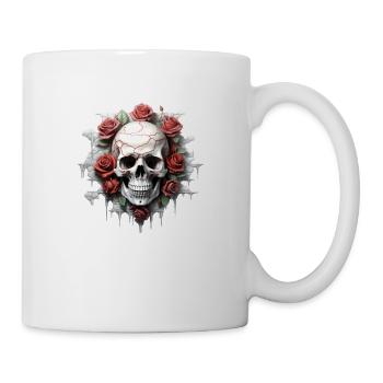 Gothic Blumenkunst Grafik Modedesign - Tasse - Weiß - Rechts