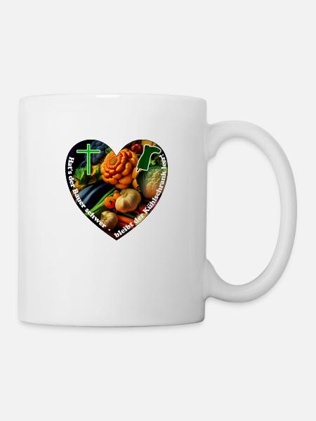 Die Bauern sind gegen die Sparpläne der Regierung - Tasse - Weiß