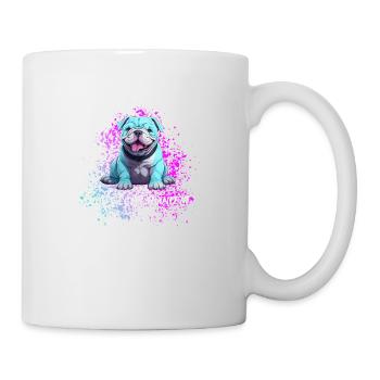 Caution Dog Cute Blue Dog Is Cheerful - Mug - white - Right