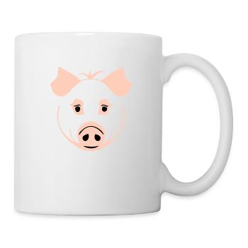 Schwein im Comic Stil - Tasse - Weiß - Rechts