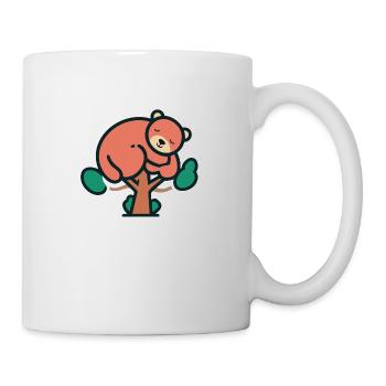 Schlafender Bär auf einem Baum - Tasse - Weiß - Rechts