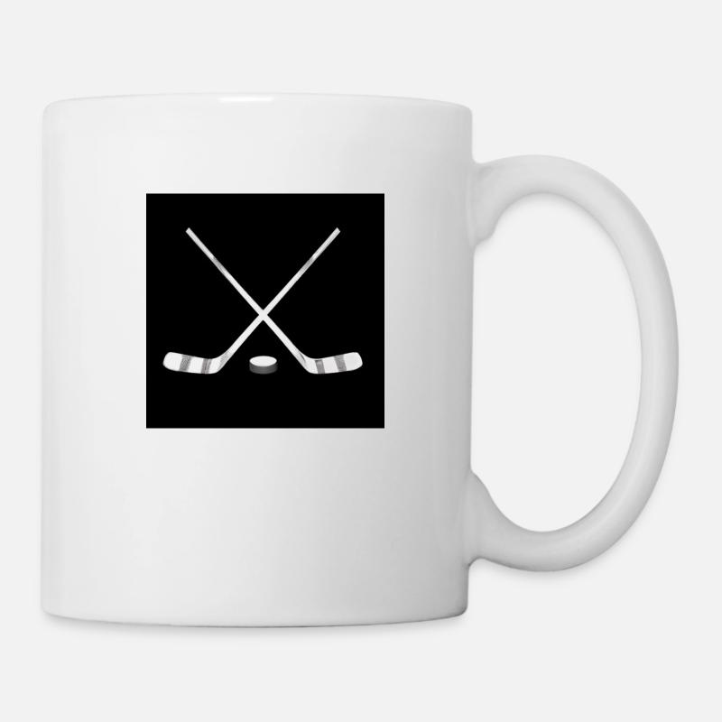 Hockeyschläger mit Puck - Tasse - Weiß