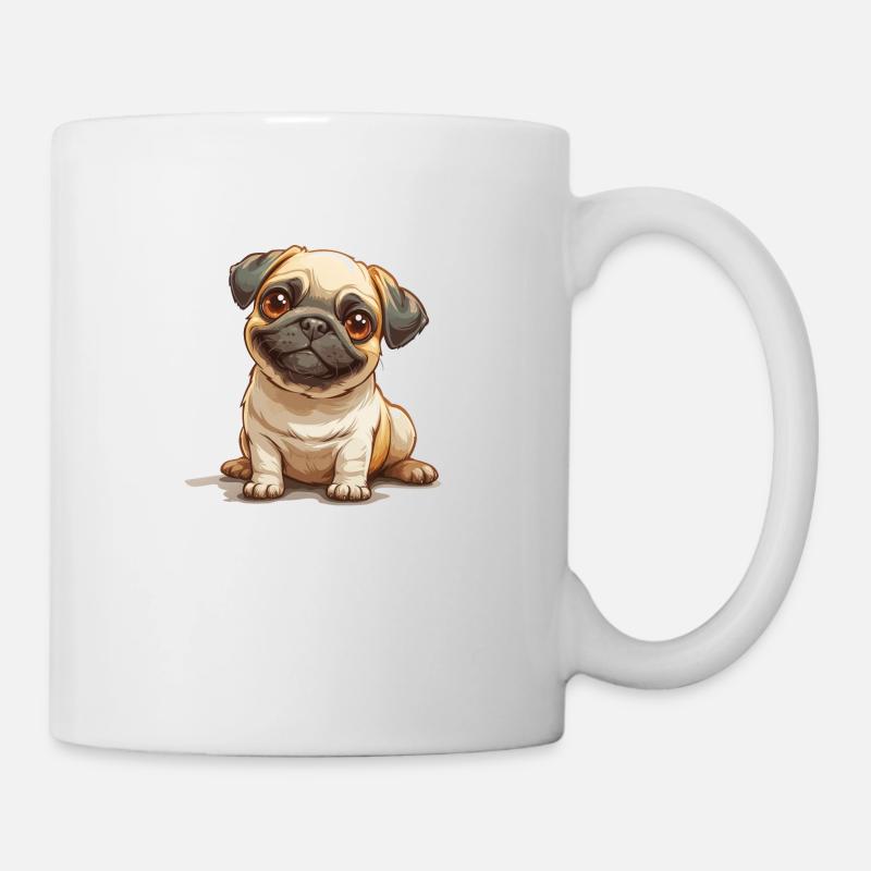 Niedlicher kleiner Mops - Tasse - Weiß