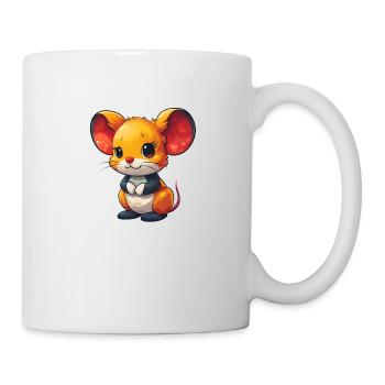 niedliche Maus - Tasse - Weiß - Rechts