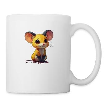 niedliche Maus - Tasse - Weiß - Rechts