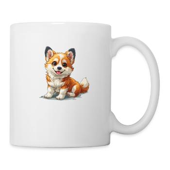 Niedlicher kleiner Hund - Tasse - Weiß - Rechts