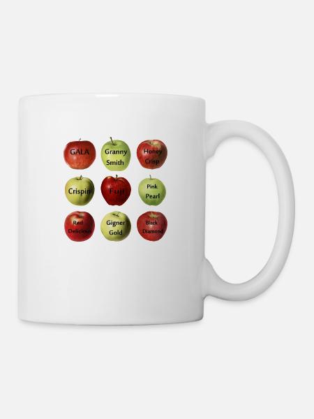 Arten von Äpfeln - Liste der Apfelsorten Apfelliebhaber - Tasse - Weiß