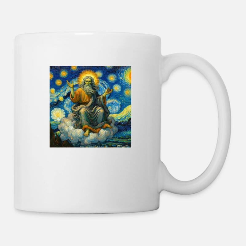 Gott in einem Van Gogh - Tasse - Weiß