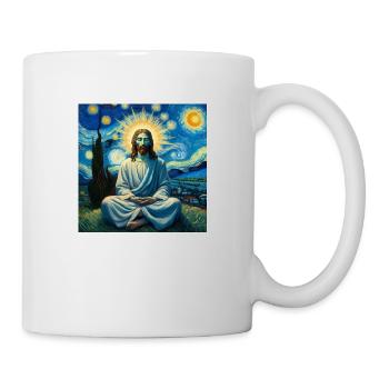 Van Gogh style Jesus Meditating - Mug - white - Right