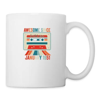 74. Geburtstag Dezember 1951 Geschenkidee 74 Jahre - Tasse - Weiß - Rechts