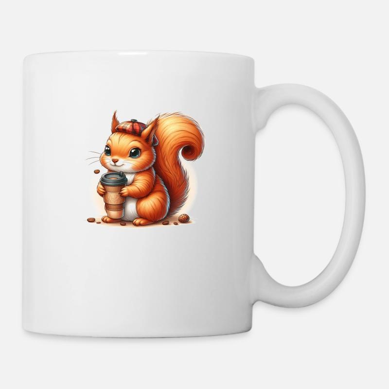 Écureuil au café à emporter - Mug blanc - blanc