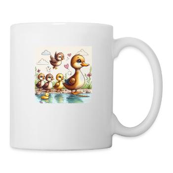 Vogelfamilie - Tasse - Weiß - Rechts