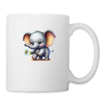 Süßes Elefantenbaby - Tasse - Weiß - Rechts