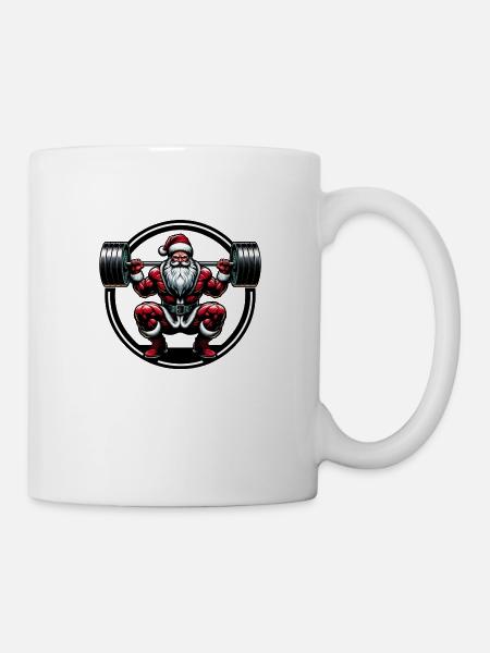 Kniebeugen Santa - Tasse - Weiß