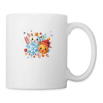 glückliche Schneeflocken - Tasse - Weiß - Rechts