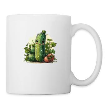Zucchini Comic Stil - Tasse - Weiß - Rechts
