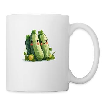 Zucchini family comic style - Mug - white - Right