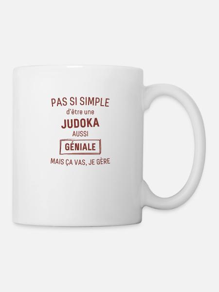 Judoka GÉNIALE rouge brunâtre foncé - Mug blanc - blanc
