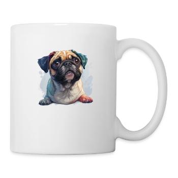 Niedlicher kleiner Mops - Tasse - Weiß - Rechts