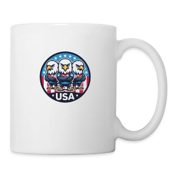 USA Soccer Eagles - Aigles patriotiques en action - Mug blanc - blanc - Droite