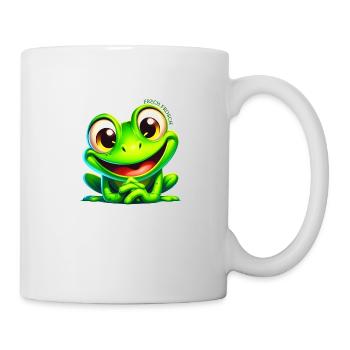 Frech Frosch mit Schrift - Tasse - Weiß - Rechts