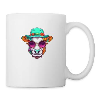 lustige Kuh - Tasse - Weiß - Rechts