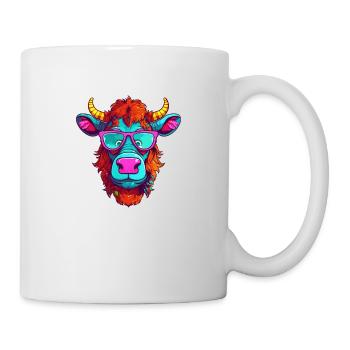 lustige Kuh - Tasse - Weiß - Rechts