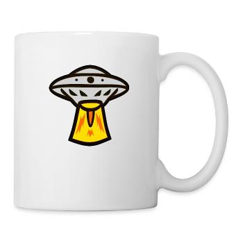 Vaisseau spatial extraterrestre OVNI - Mug blanc - blanc - Droite