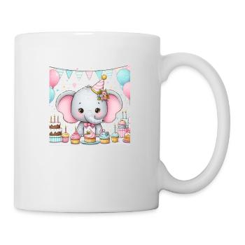Elefant - Tasse - Weiß - Rechts