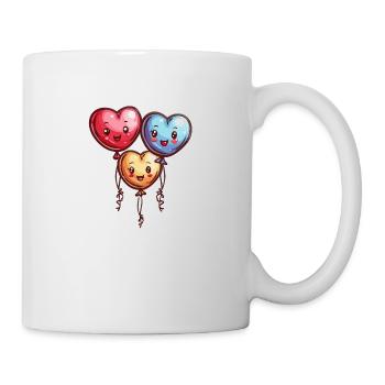 Ballon Herzen auch für Kinder und Geburtstage - Tasse - Weiß - Rechts