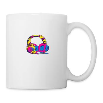 Colorful Geometric Headphones. Headset - Mug - white - Right