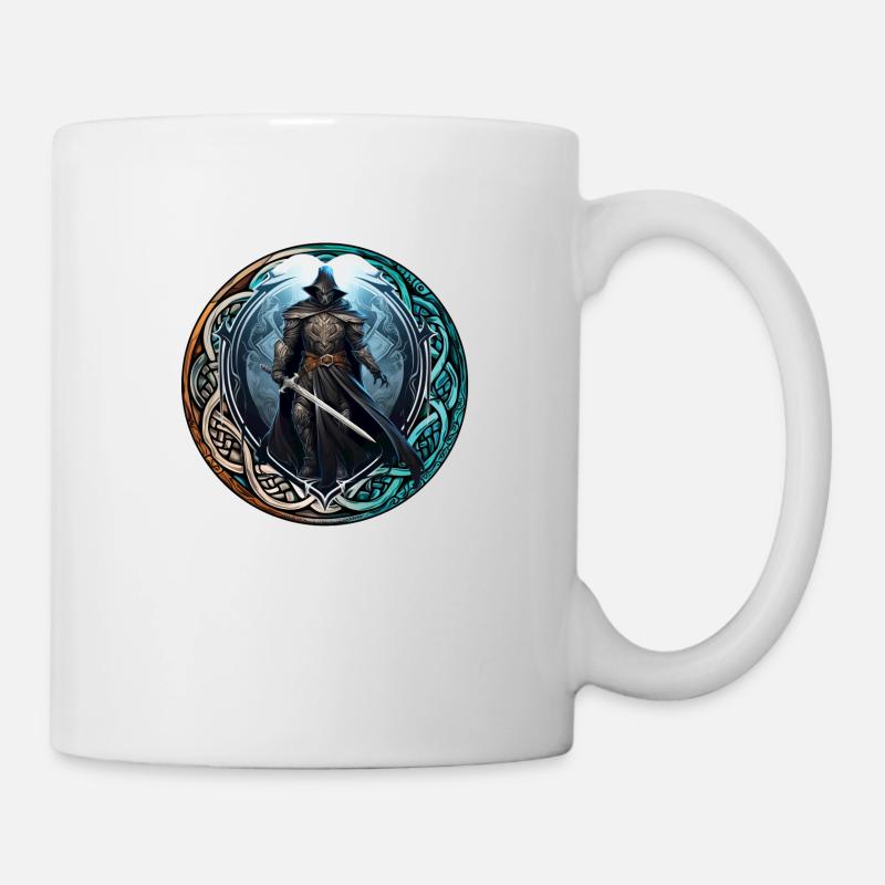 Guerrier celte - magicien à l'épée - rune celte - Mug blanc - blanc