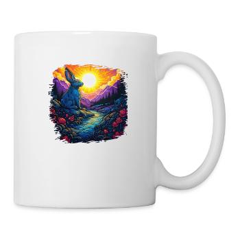 rabbit bearded collie easter for kids present idea - Mug - white - Right