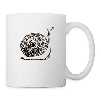 Schnecke - Tasse - Weiß - Rechts