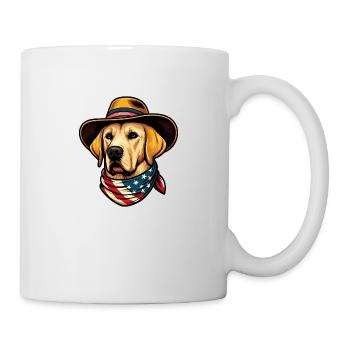 Labrador Head - Cowboy Hat - Mug - white - Right