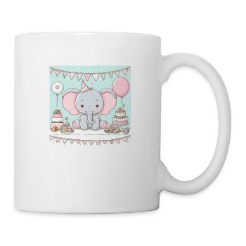 Elefant Geburtstagsparty - Tasse - Weiß - Rechts