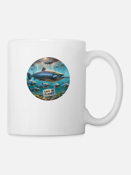 Lachs Familie - Tasse - Weiß