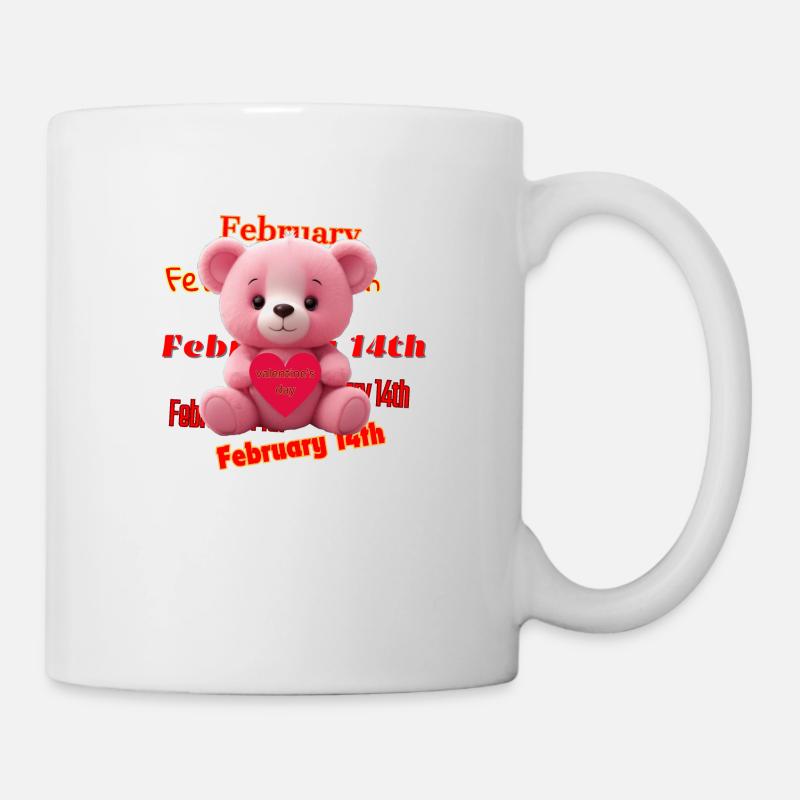 Ours en peluche avec coeur pour la Saint-Va - Mug blanc - blanc