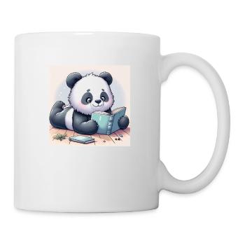 Panda Buch - Tasse - Weiß - Rechts