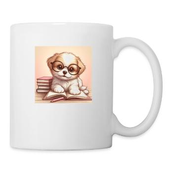 Hunde Welpe Bücher - Tasse - Weiß - Rechts