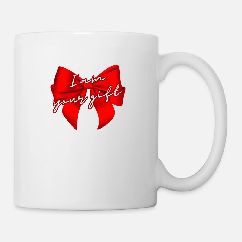 Bow gift white in English - Mug - white