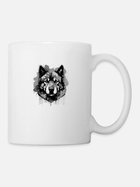 Tête de chien Akita - Mug blanc - blanc