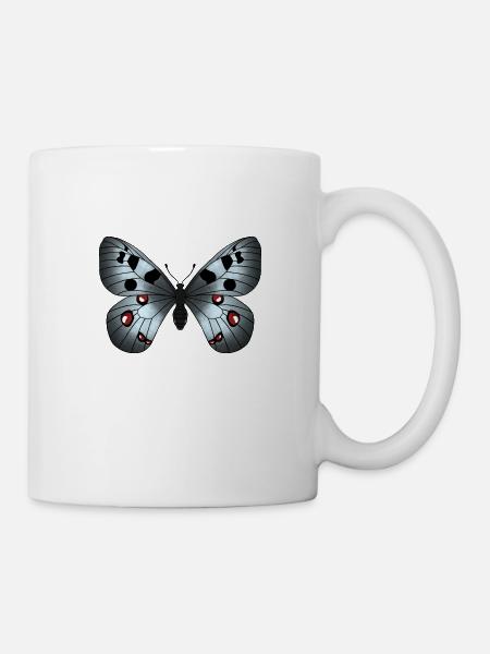 Schmetterling grau - Tasse - Weiß