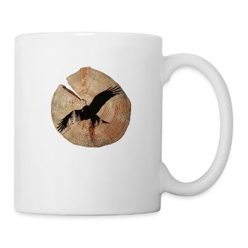 Baumscheibe mit Fliegender Milan Silhouette🦅 - Tasse - Weiß - Rechts