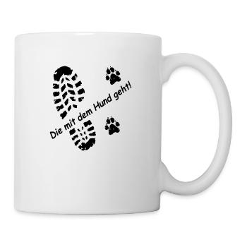 Qui va avec le chien ! Pour les amoureux des 🐕 chiens - Mug blanc - blanc - Droite