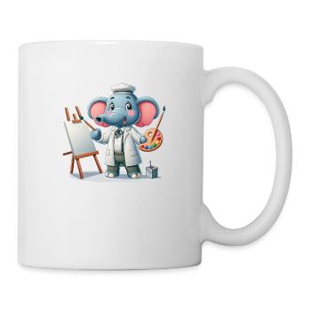 Cute Elephant Artist - Mug - white - Right