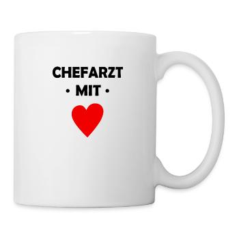 Chefarzt mit Herz - Arzt - Krankenhaus - Doktor - Tasse - Weiß - Rechts