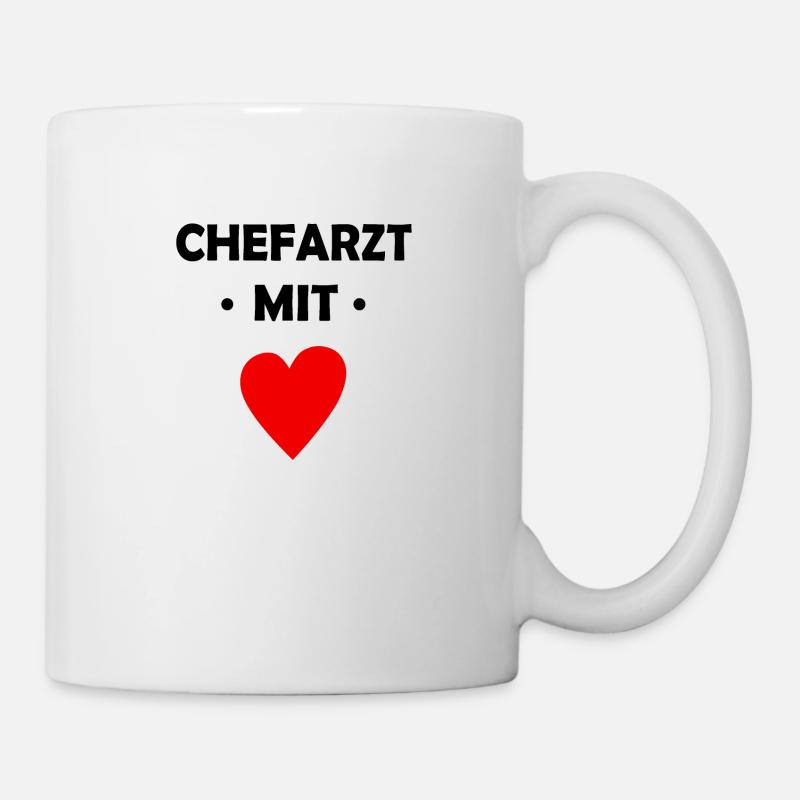 Chefarzt mit Herz - Arzt - Krankenhaus - Doktor - Tasse - Weiß