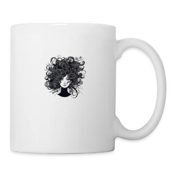 Crazy Frau wilde Haare - Tasse - Weiß - Rechts